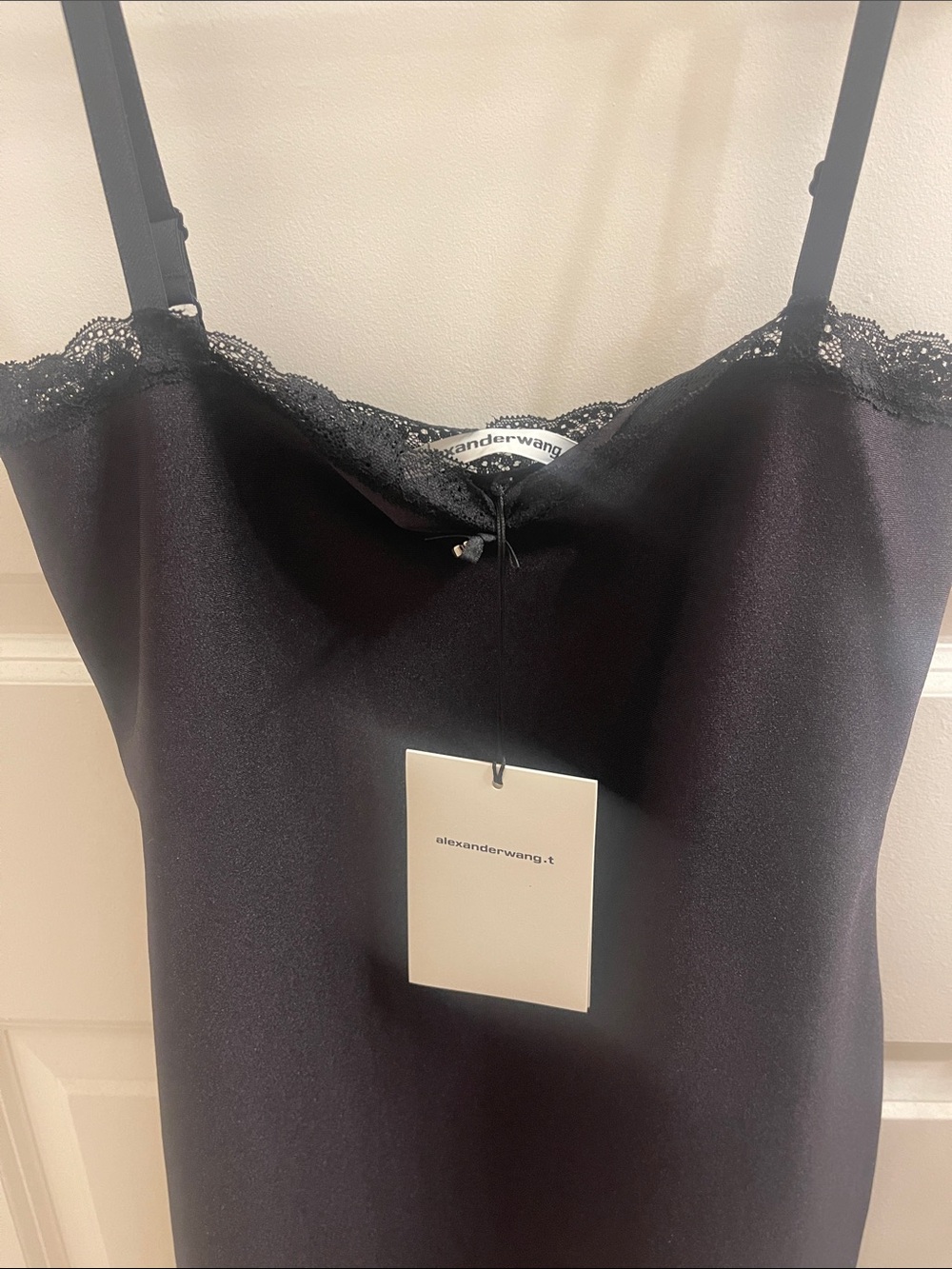 Alexander Wang Black Lace Trim Slip Dress - Picture 2 of 3